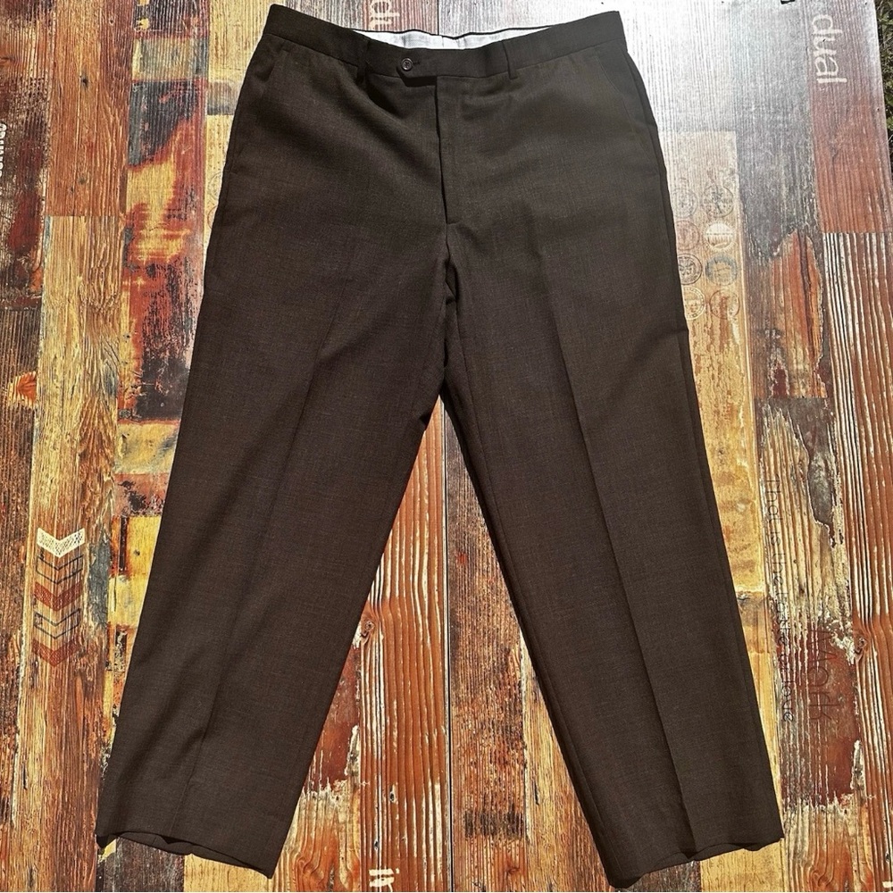 Vtg Studio by Fumagalli Trousers Sz 38 X 32 Brown Italy Cotton Academia Office